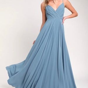 Lulu’s All About Love Slate Blue Maxi Dress